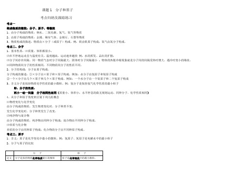 人教版九年级上册 第三单元 课题1  --2 知识点归纳及同步测试(无答案)