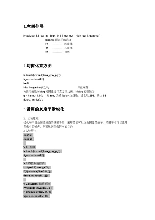 空间域图像增强实验