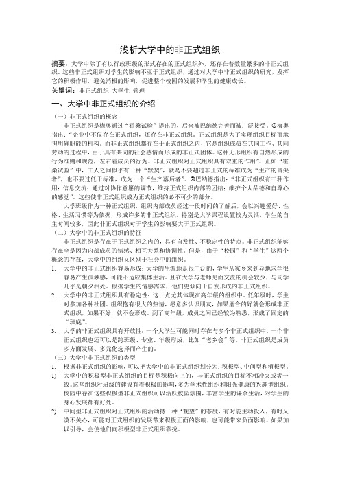 大学中的非正式组织