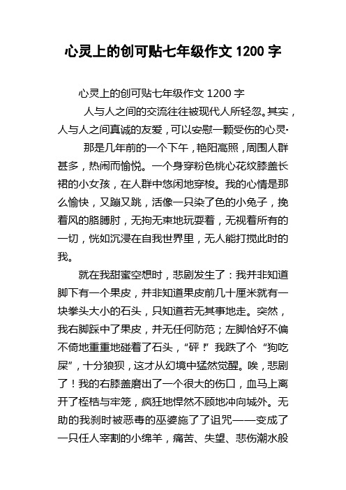 心灵上的创可贴七年级作文1200字