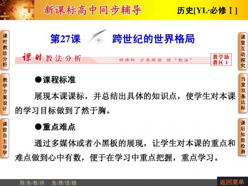 【非常学案】2014-2015学年高中历史(岳麓版)必修一课件：第七单元第27课 跨世纪的世界格局