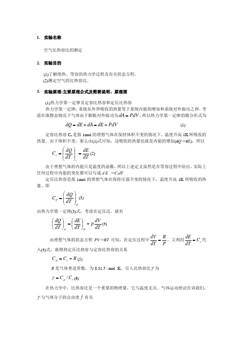 实验报告空气比热容比的测定