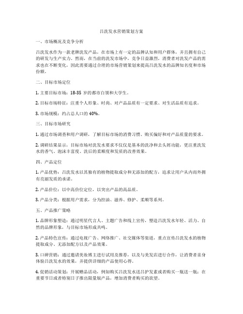 吕洗发水营销策划方案