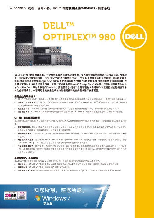 DELL OPTIPLEX 980 说明书