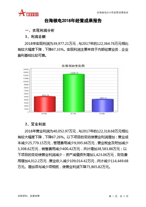 台海核电2018年经营成果报告-智泽华