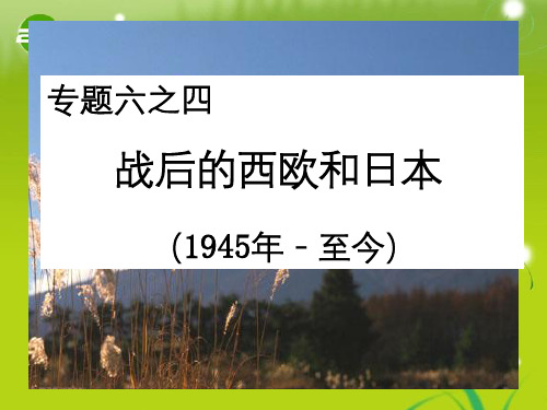 高中历史 64《战后的西欧和日本》课件 人民版必修2