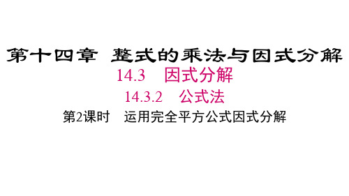 人教版八年级数学上册第14章   整式的乘法与因式分解2 第2课时 运用完全平方公式因式分解