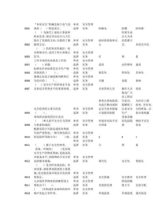 安全管理实务提纲