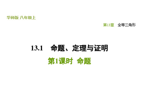 数学华东师大版八年级上册13.1.1  命题练习课件