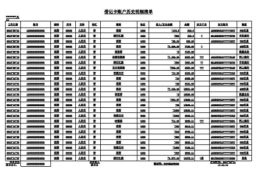 工行流水明细模板