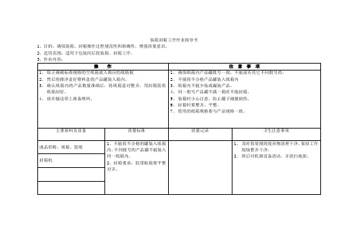 装箱封箱工序作业指导书