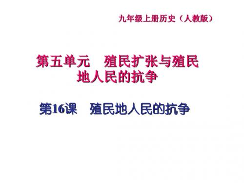 九年级历史上册第五单元殖民扩张与殖民地人民的抗争第16课殖民地人民的抗争习题课件新人教版