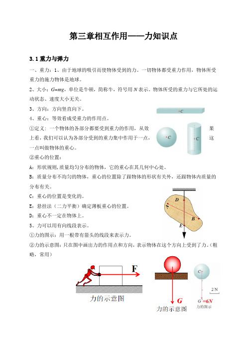 知识点总结-相互作用  力