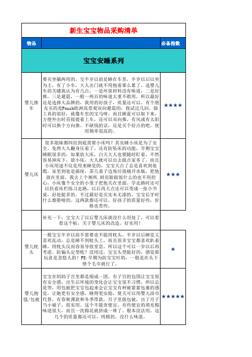 宝树麻麻写的囤货清单