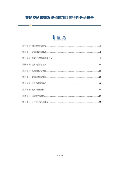 智能交通管理系统构建项目可行性分析报告