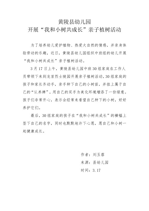 我和小树共成长