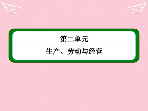 山东省冠县武训高级中学高中政治 2-5-1 企业与劳动者课件 新人教版必修1
