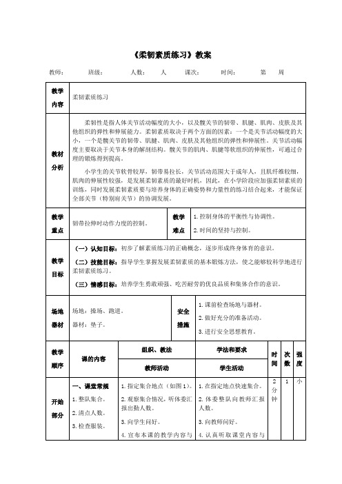 《柔韧素质练习》教案