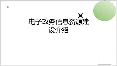 电子政务信息资源建设介绍