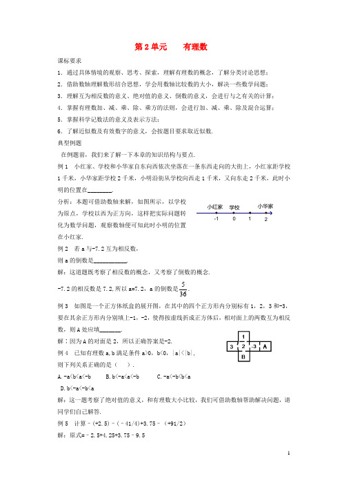 七年级数学上册 第2章 有理数 测试题4份 华东师大版