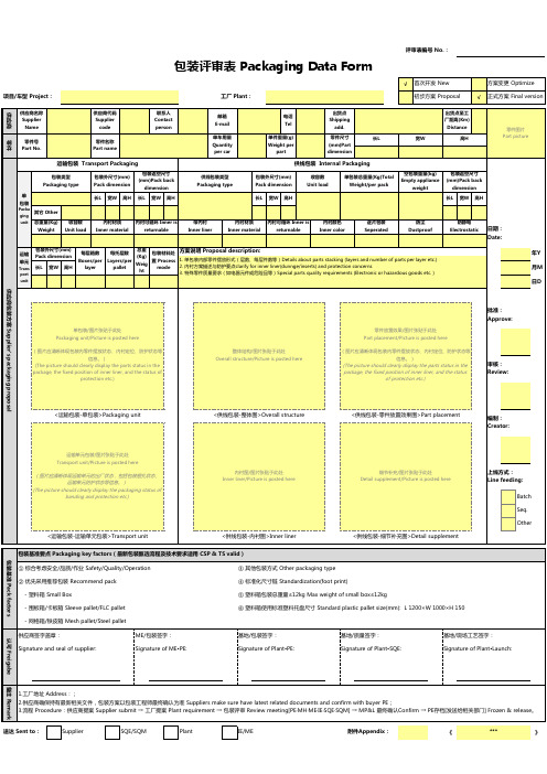 包装评审表