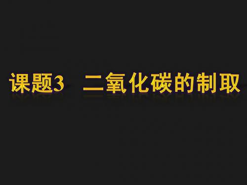 课题3 二氧化碳制取的研究