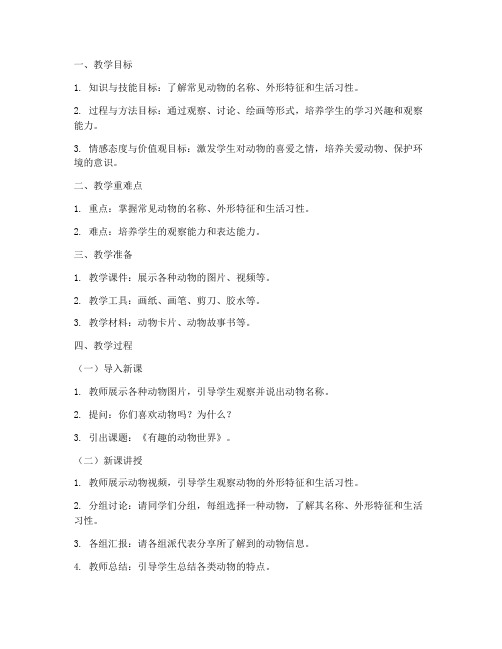 教师备课优质教案模板范文