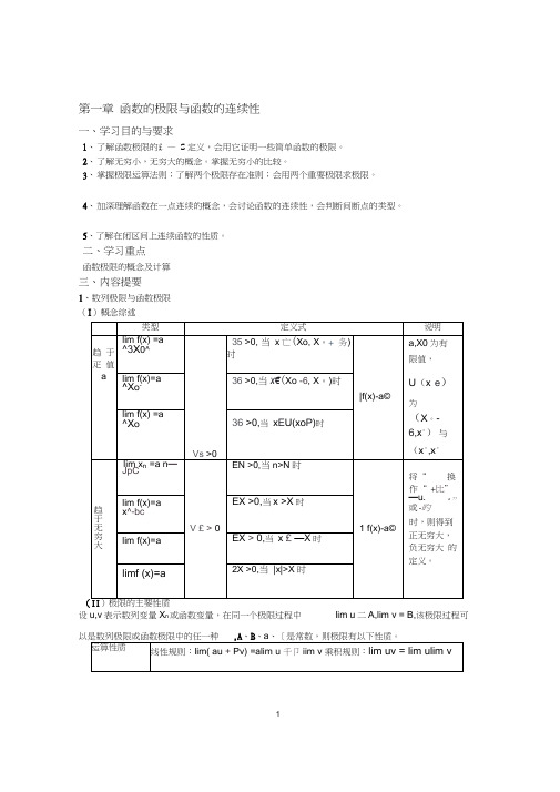 第一章函数的极限与函数的连续性