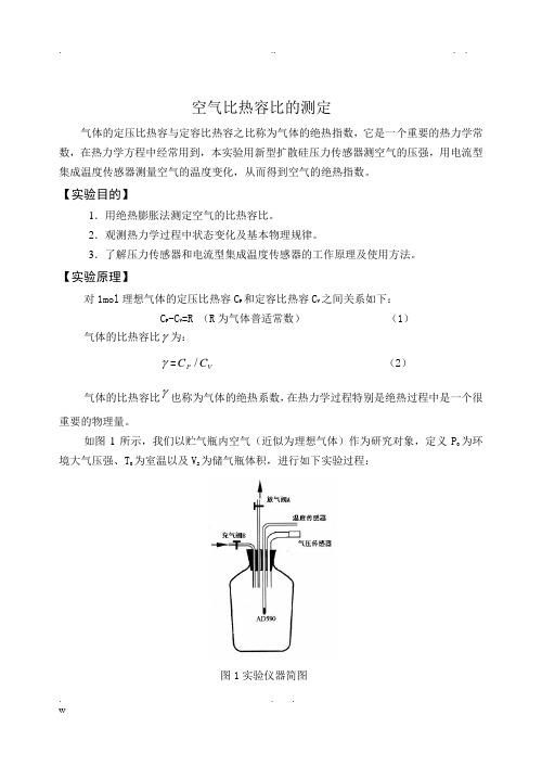 空气比热容比的测定
