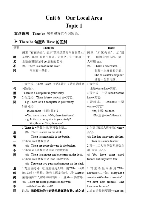 2014年仁爱英语七年级下册Unit 6 Our Local Area Topic 1