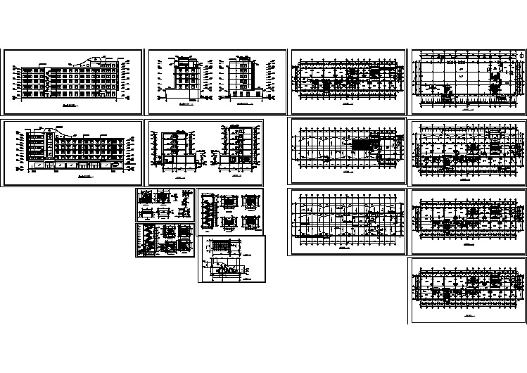 办公大楼完整平立剖面建筑设计施工图