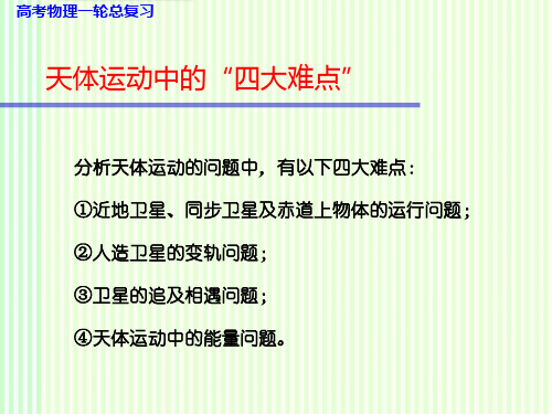 高考物理一轮复习课件：第四单元 天体运动中的“四大难点”