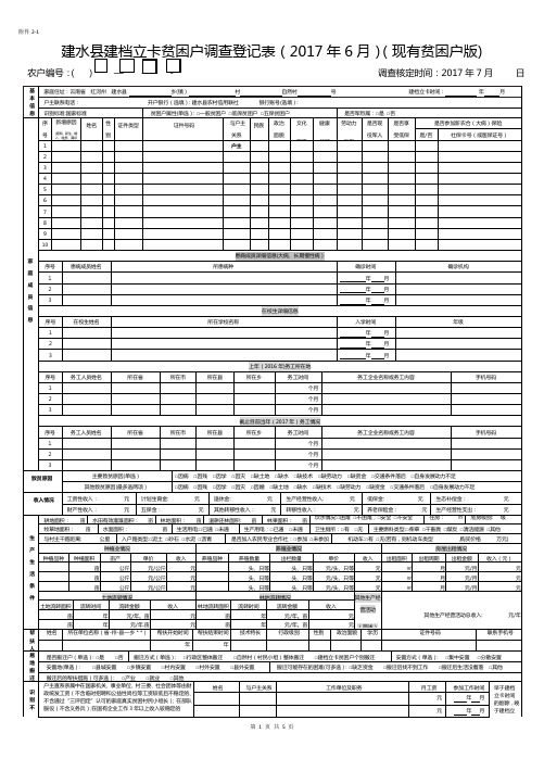 建档立卡贫困户调查登记表