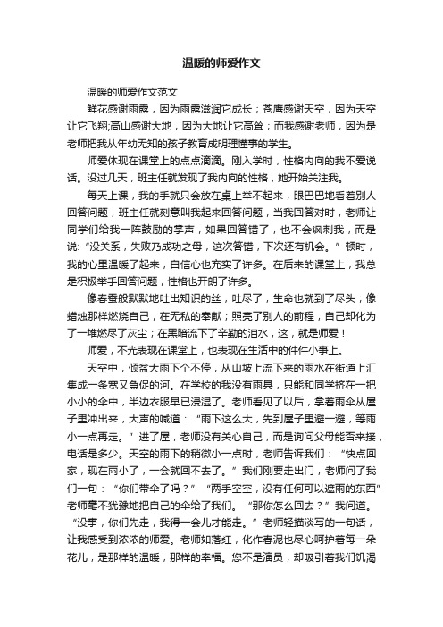 温暖的师爱作文范文