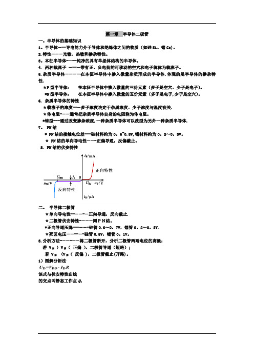 模电总结复习资料 模拟电子技术基础