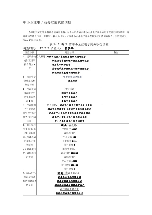 中小企业电子商务发展状况调研