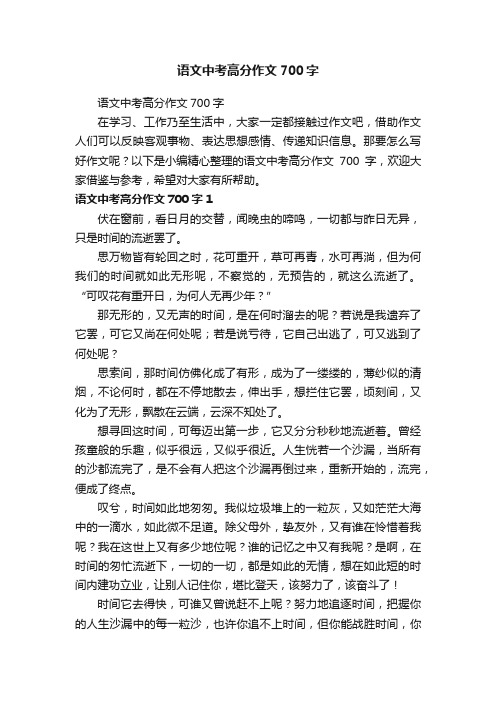 语文中考高分作文700字