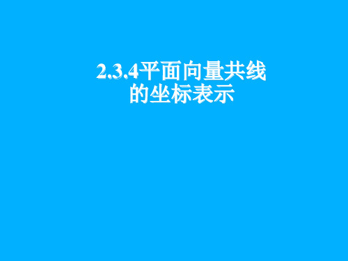 平面向量共线的坐标表示29371