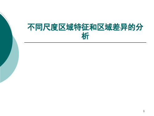 不同尺度区域特征和区域差异的分析PPT课件