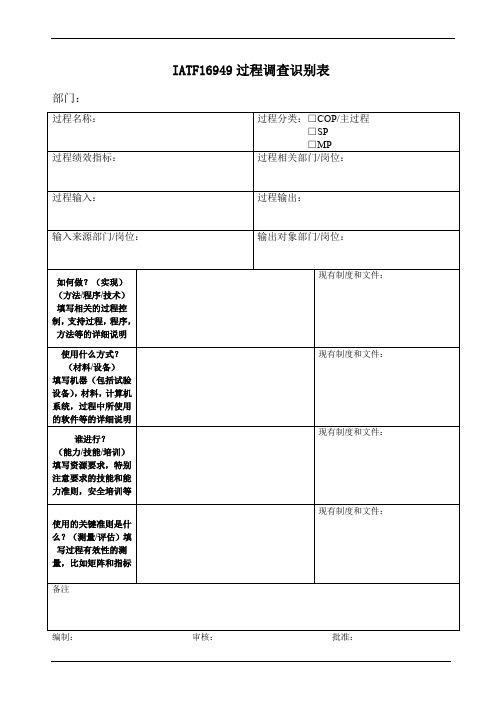 iatf16949过程调查识别表 (1)