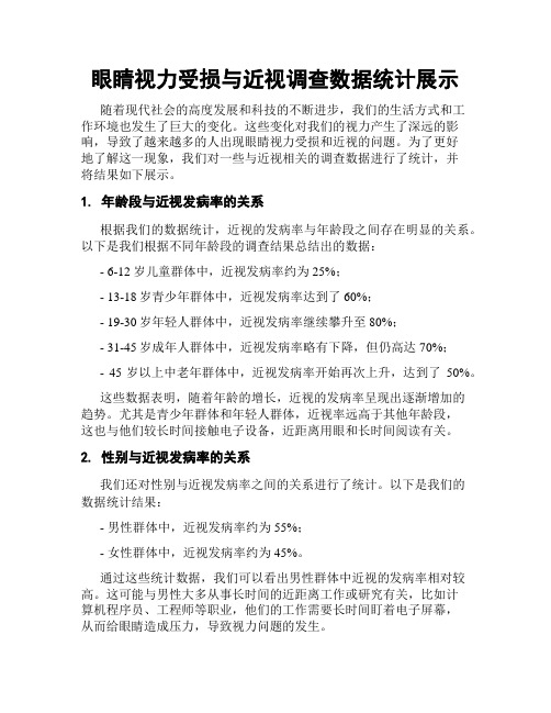 眼睛视力受损与近视调查数据统计展示