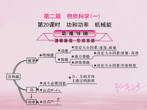 浙江省2018中考科学复习第二篇物质科学一第20课时功和功率机械能课件