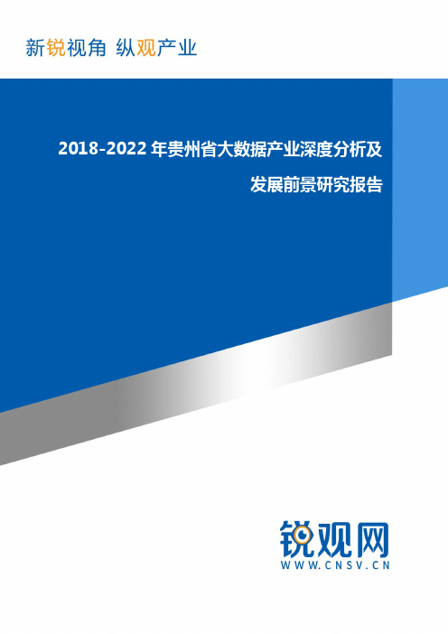 2018-2022年贵州省大数据产业深度分析及发展前景研究报告(目录)研究报告