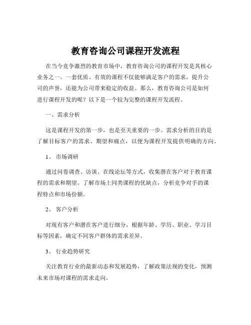 教育咨询公司课程开发流程