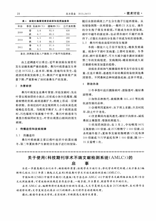 关于使用《科技期刊学术不端文献检测系统(AMLC)》的启事