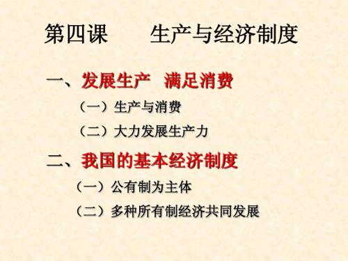 4.2我国的基本经济制度