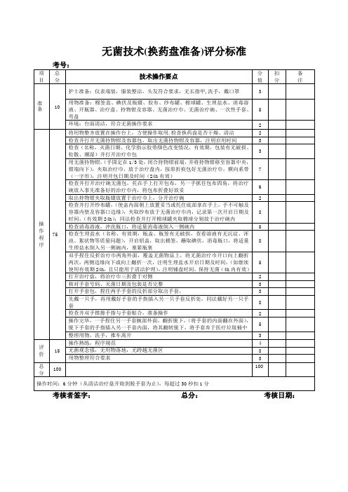 无菌技术评分标准