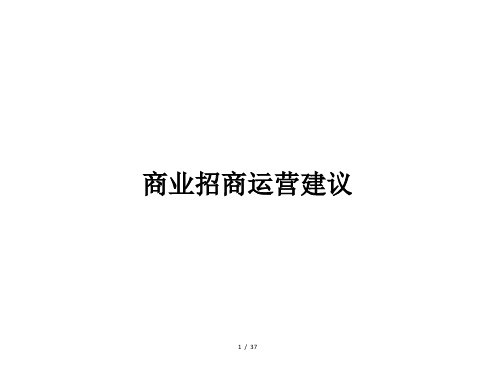 商业招商合作方式建议