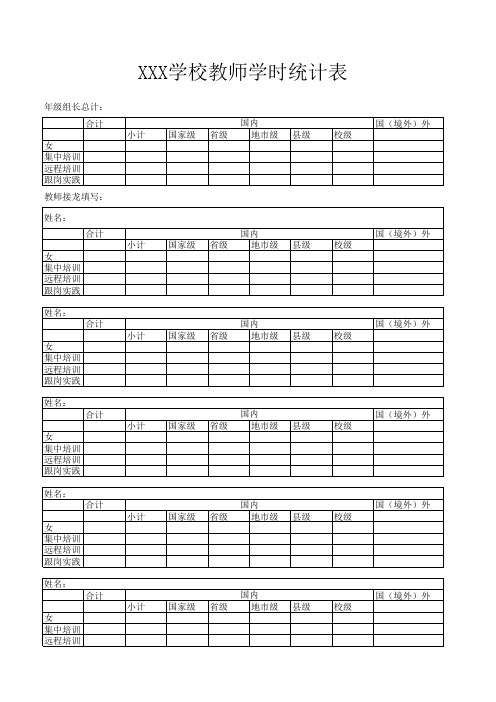 教师学时统计表