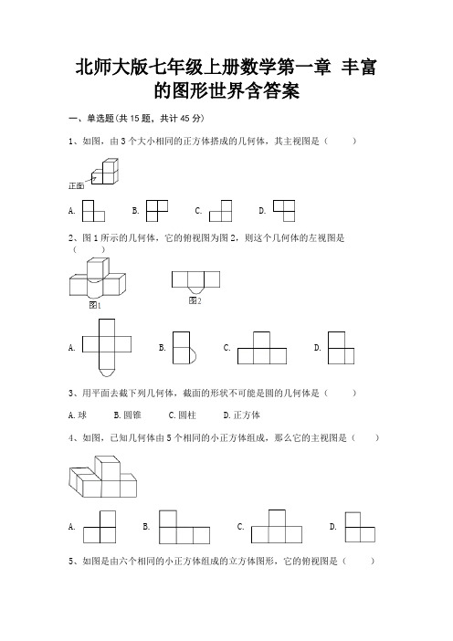 北师大版七年级上册数学第一章 丰富的图形世界含答案(研优卷)